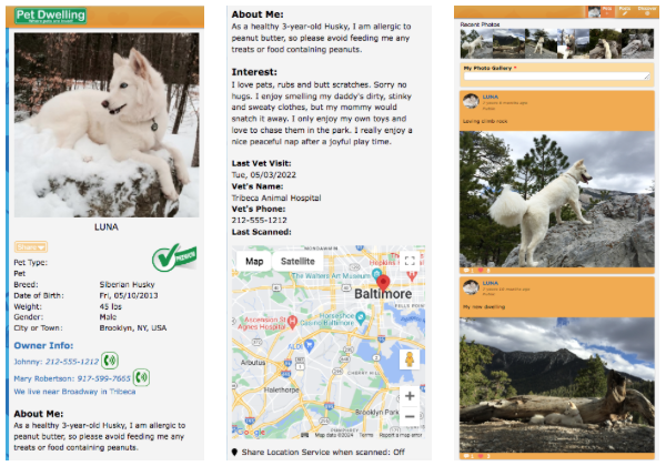 Demo profile page